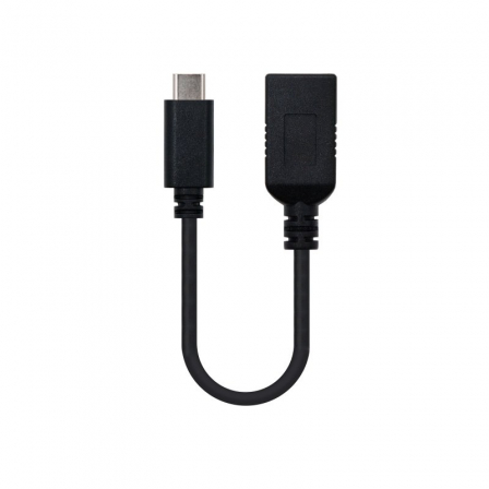 NANOCABLE 10014201 Cable USB 3.1 Nanocable 10.01.4201/ USB Tipo-C Macho - USB Hembra/ 15cm/ Negro