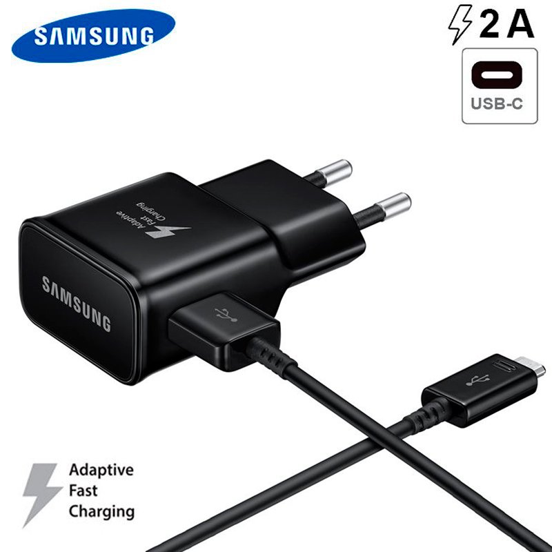 SAMSUNG 8806088592091 Cargador Red Original Samsung (Tipo C) 2Amp Negro Carga Rápida (Blister)