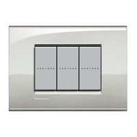 BTICINO LNC4803GL PLACA 3 MODULOS EN COLOR PLATA LUNA