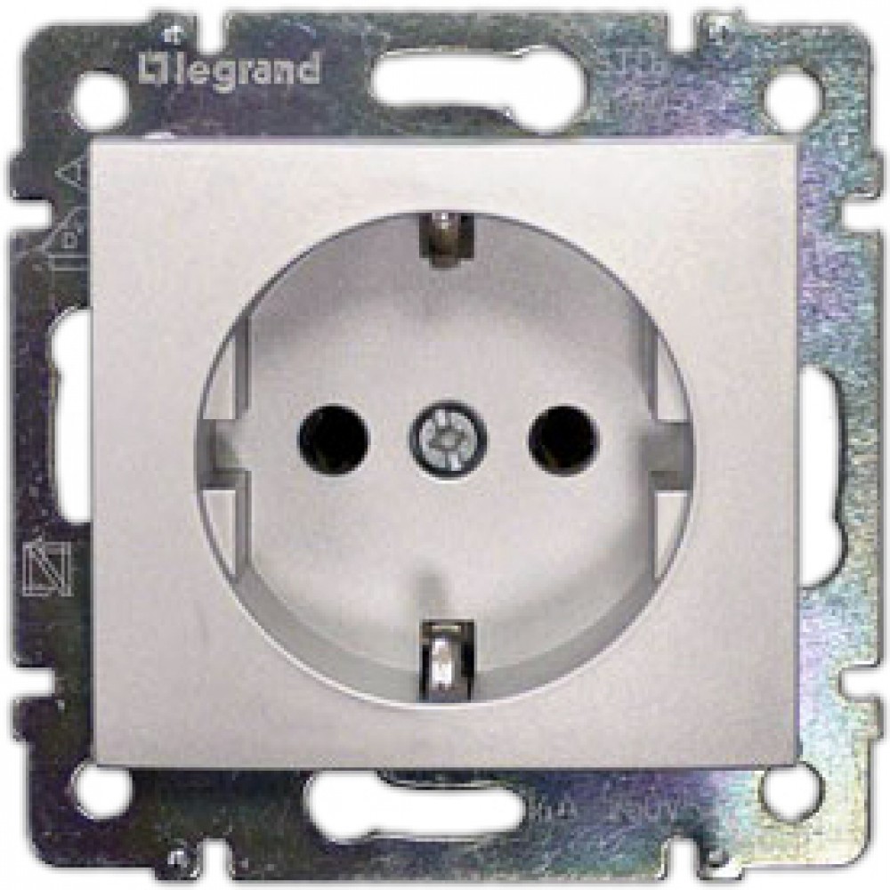 LEGRAND 770121 TOMA 2P + TT TORNILLO VALENA ALUMINIO