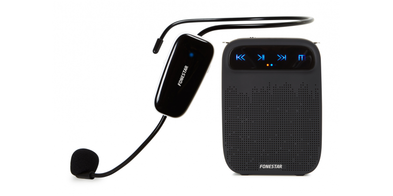 FONESTAR ALTA-VOZ-W30 ALTAVOZ PORTATIL PARA CINTURA CON MICROFONO INALAMBRICO FONESTAR CON BATERIA 18W GRABADOR/R