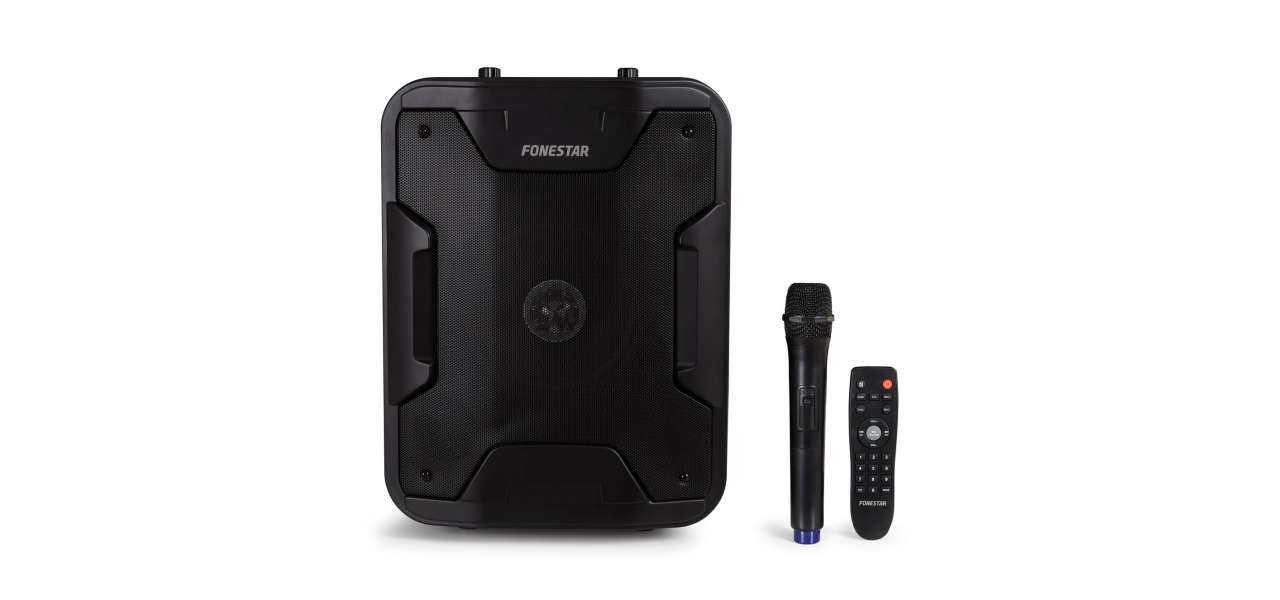 FONESTAR CALIFORNIA ALTAVOZ PORTATIL CON MICROFONO INALAMBRICO FONESTAR CON BATERIA 200W REPRODUCTOR USB MP3 BL