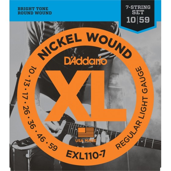 ADDARIO EXL110-7 JUEGO CUERDAS ELECTRICA 7 CUERDAS D´ADDARIO EXL110 10-59