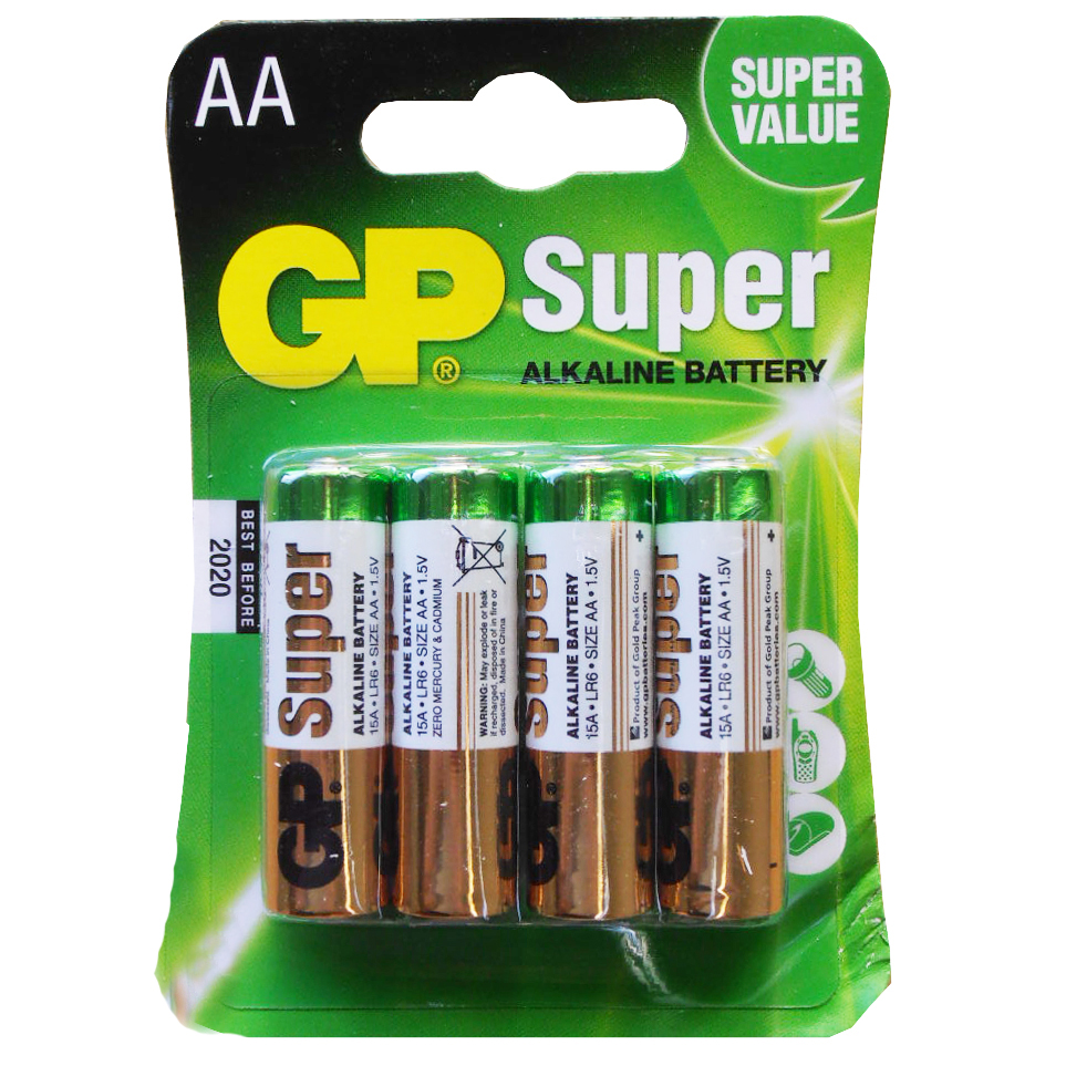 GP G250 PILA ALCALINA LR06 AA BLISTER 4 UNIDADES