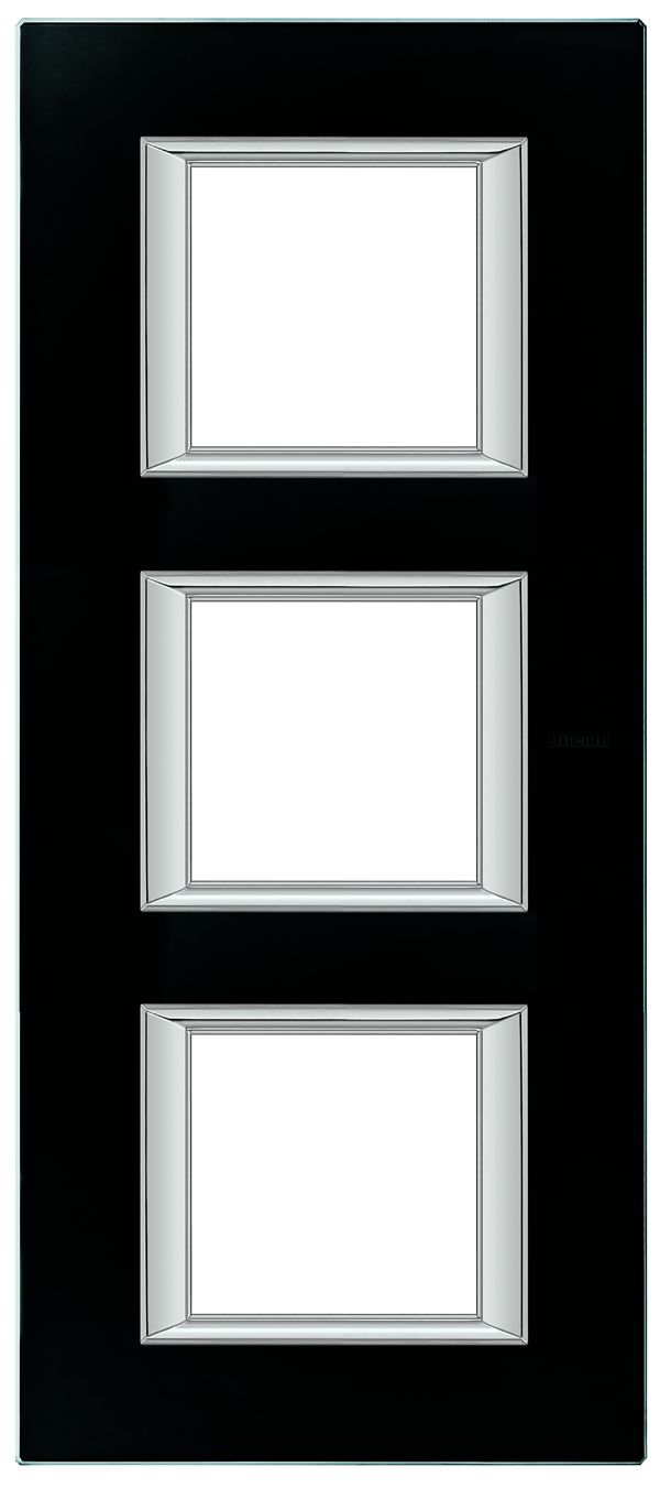 BTICINO HA4802/3VNN PLACA 2+2+2 MOD.AXOLUTE CRISTAL NOCHE