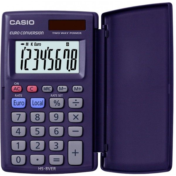 CASIO HS8VER CALCULADORA BOLSILLO CASIO 8 DIGITOS CON TAPA