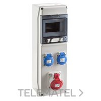 IDE SV6302 SV 6 302 CAJA MONTADA 2 SCHUKOS + 1 TRIF 16 A ESTANCA