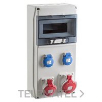 IDE SV9302 SV 9 302 CAJA MONTADA 2 SCHUKOS+1 TRIF 16+1 TRIF 32A ESTANCA