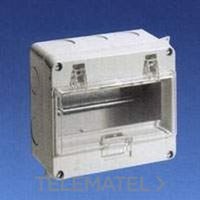 SOLERA 895 Caja estanca de distribución de 7 elementos.IP54. IK07. Color blanco y puerta fumé . Dimens